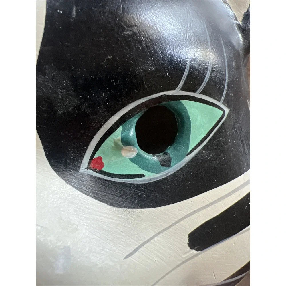 Vintage Rare Korean Folk Cat Mask Paper Mache